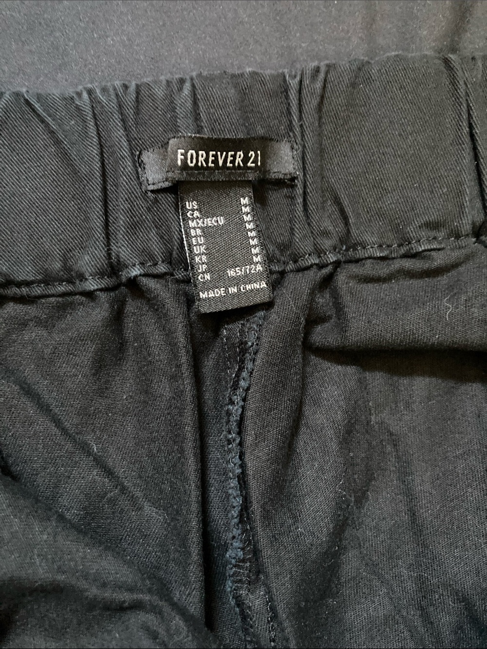 Forever 21 Black Cargo Pants Cinch Elastic Ankle Women's Utility Size Medium - Picture 7 of 11